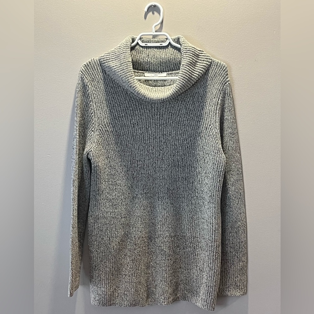 Women’s Cleo Grey Ombre Lurex Turtleneck Sweater